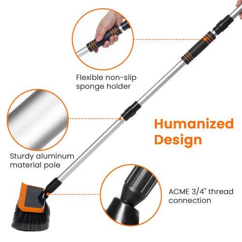 MATCC Long Handle Car Wash Brush with Squeegee Edge 10 MATCC Long Handle Car Wash Brush with Squeegee Edge 10